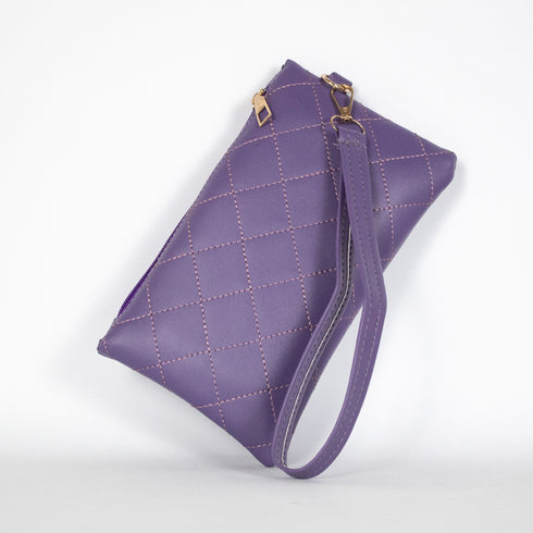 Rhombus Embroidery Accessories Pouch